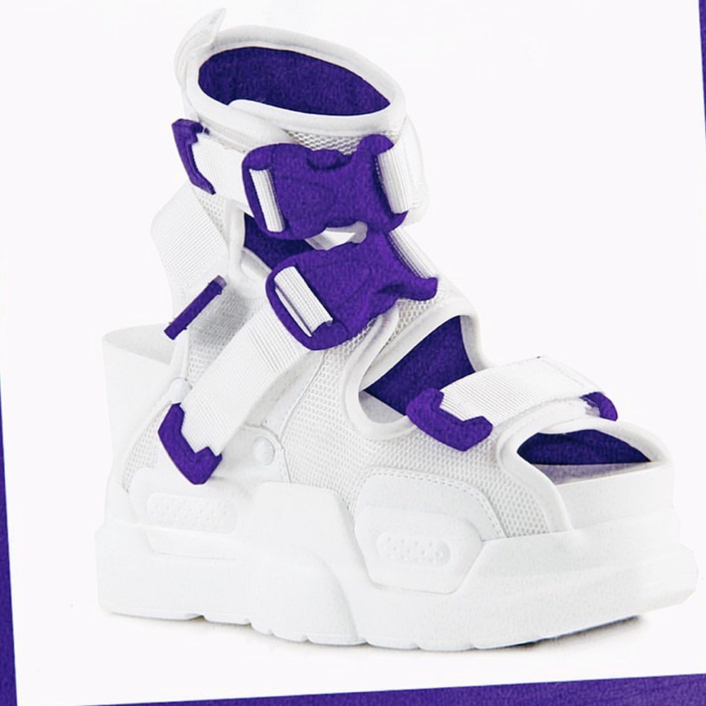 Anthony Wang white/purple platform sandal - Picture 5 of 9